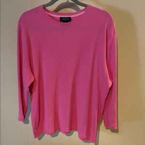 Jones New York Pink Boxy 3/4 Sleeve Hoodie